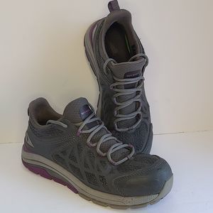 RED WING Women's (9B) Gray & Purple Cooltech Safety Toe Athletic Work Shoes 2343